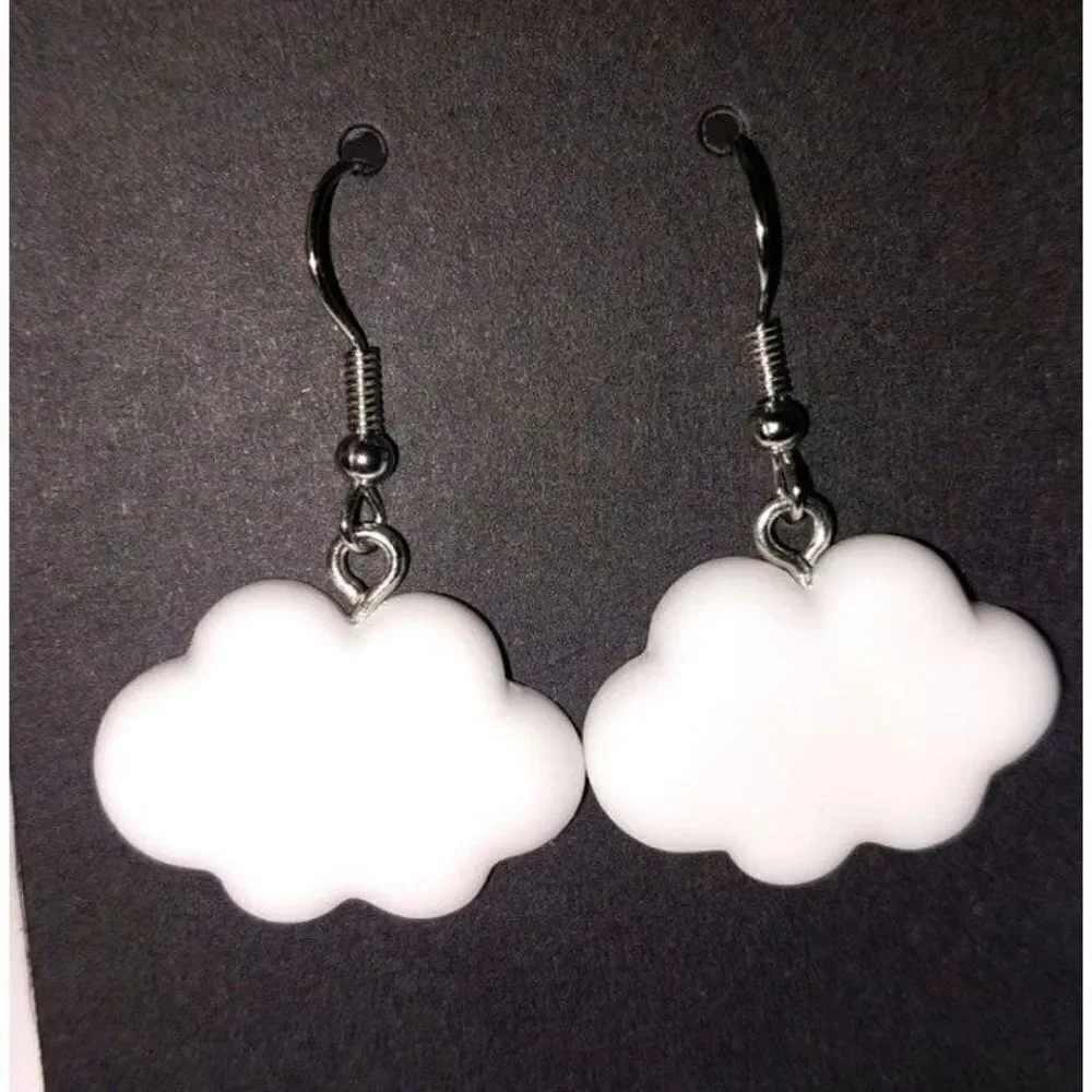 Hand CRAFTED White Cloud earrings